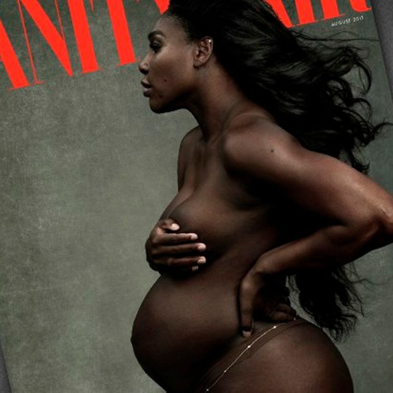 Pregnant Serena Williams posed naked on the cover of Vanity Fair magazine.