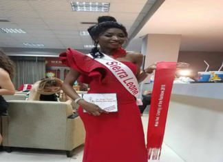 Naomi Kay Flies Salone Flag High in Europe for taking part in the Miss Rainbow 2018 beauty competition Naomi miss rainbow 2018 competition