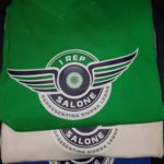 i rep salone green white blue vneck tshirt
