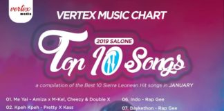 VERTEX MEDIA RELEASES THE TOP 10 SALONE SONGS FOR JANUARY