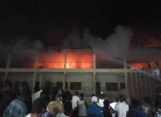 Njala University Torwama campus school of Education building was on fire yesterday