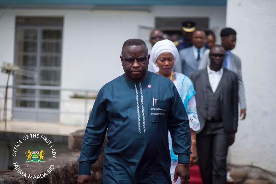 FIRST LADY OF THE REPUBLIC OF SIERRA LEONE CELEBRATES ONE YEAR IN GOVERNANCE WITH INTER-FAITH LEADERS AT THE STATE HOUSE LAWN IN FREETOWN.